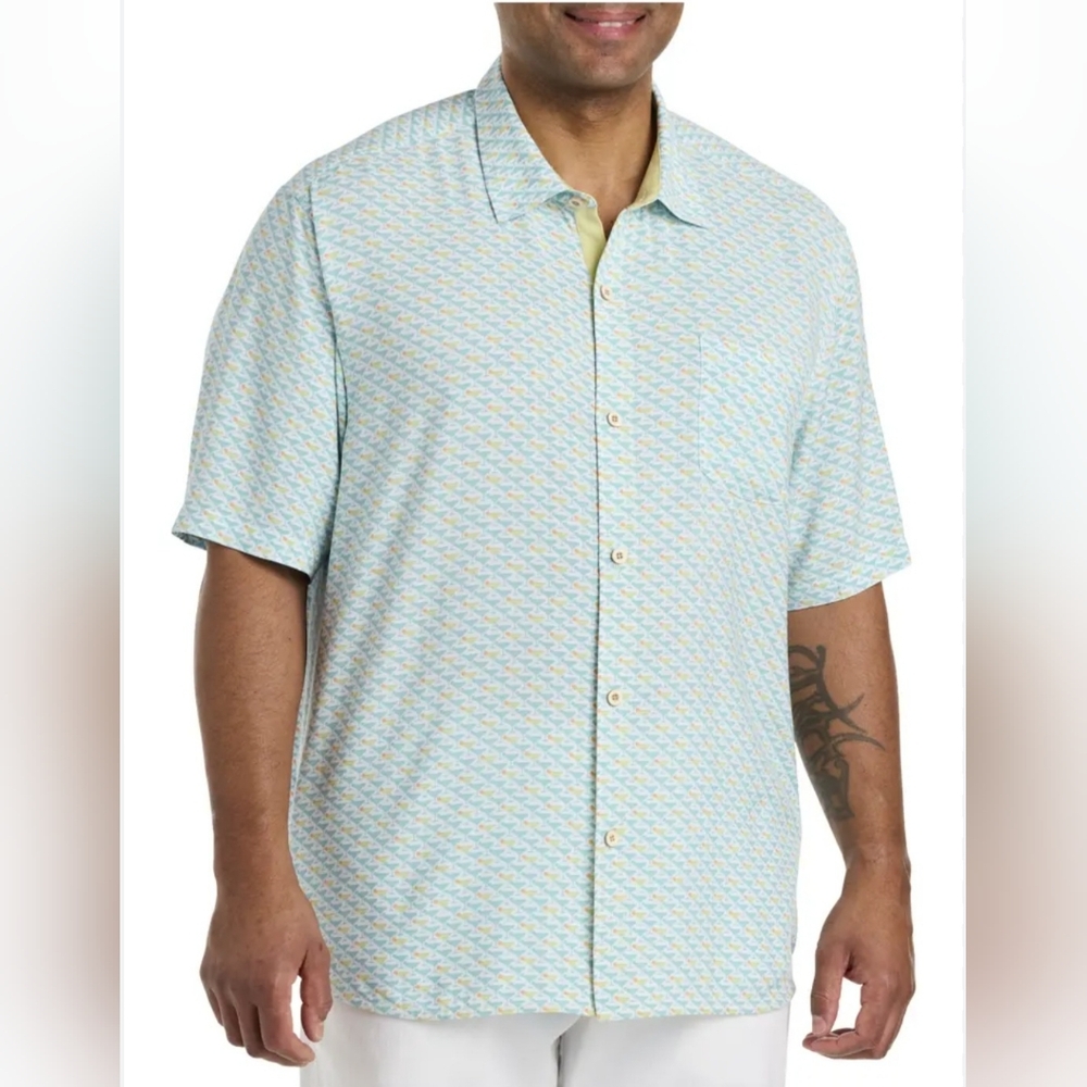 Tommy Bahama Big & Tall Veracruz Cay Cocktail Mixer Short Sleeve Shirt Sport XXL